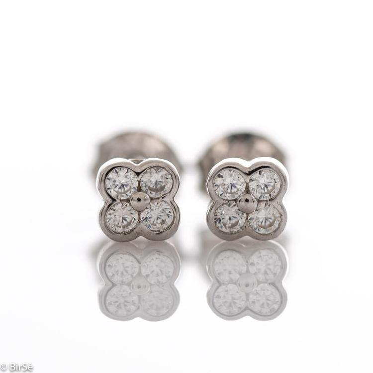 Silver earrings - Flower