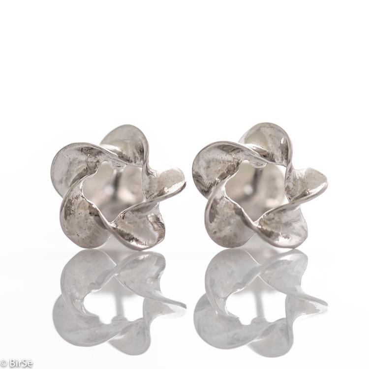 Silver earrings - Flowers