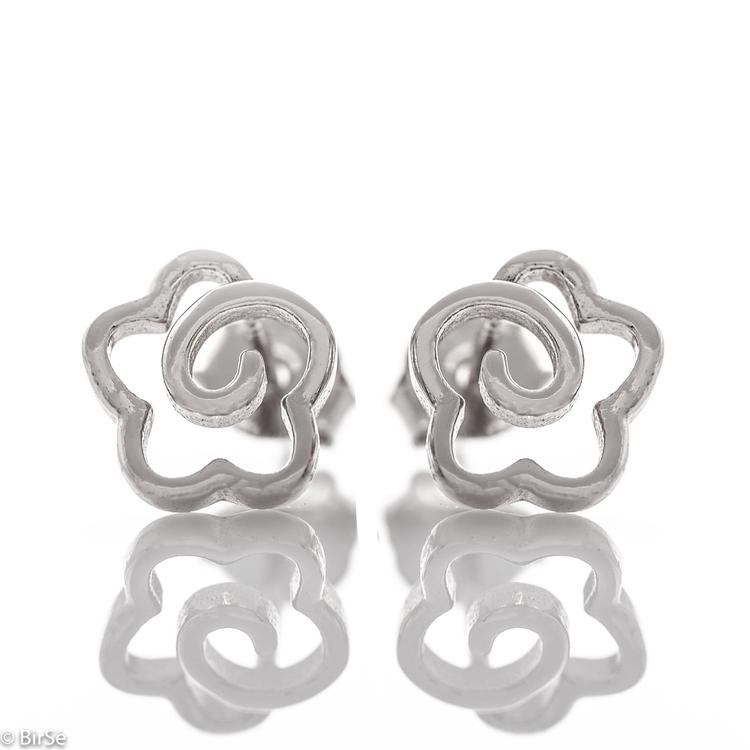 Silver earrings - Flowers