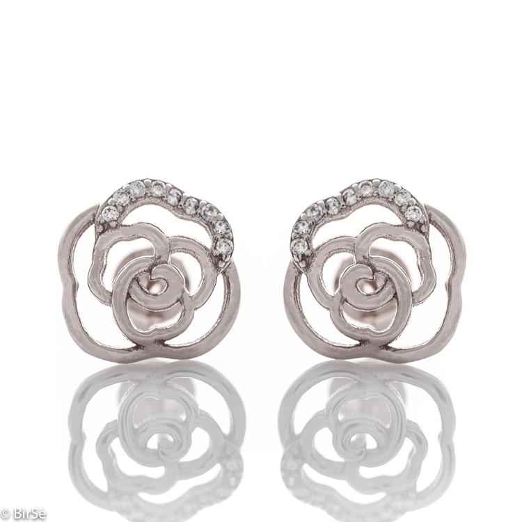 Silver earrings - Roses