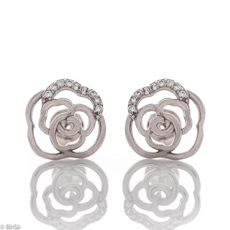 Silver earrings - Roses