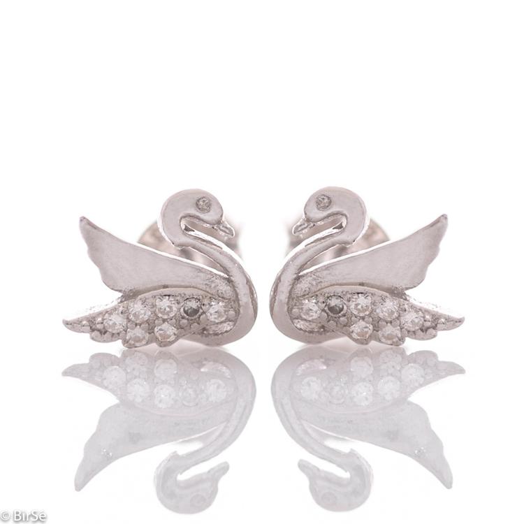 Silver earrings - Swans