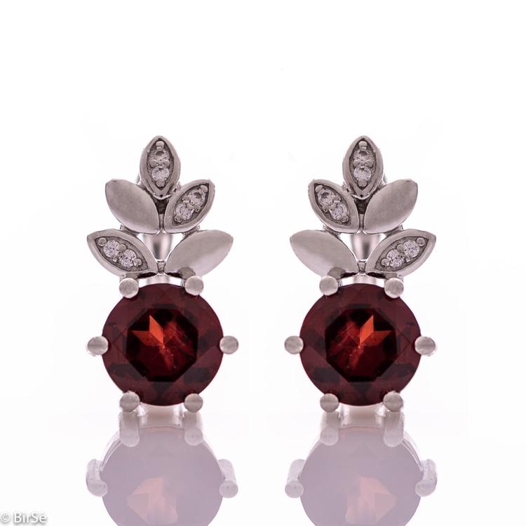 Silver earrings - Natural garnet 2,00 ct