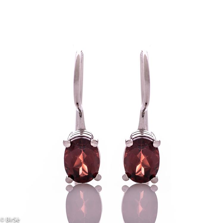 Silver earrings - Natural garnet 2,80 ct