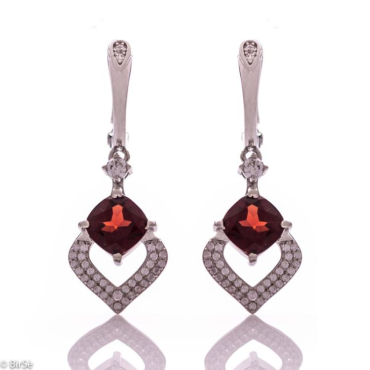 Silver earrings - Natural garnet 5,00 ct