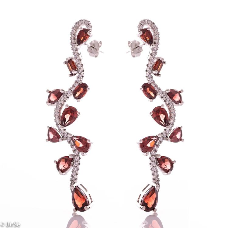 Silver earrings - Natural garnet 7,50 ct