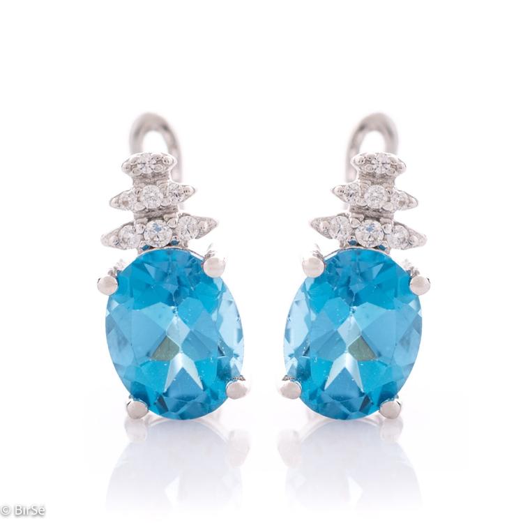 Silver Earrings - Natural London Topaz 5,00 ct.