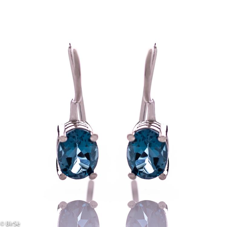 Silver earrings - Natural London topaz 3,20 ct