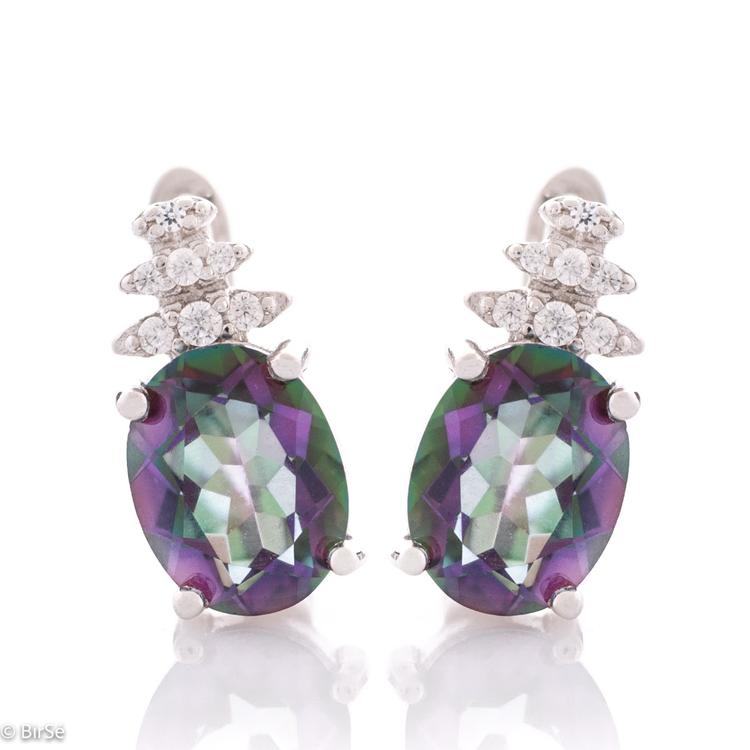 Silver earrings - Natural mystic topaz 5,00 ct