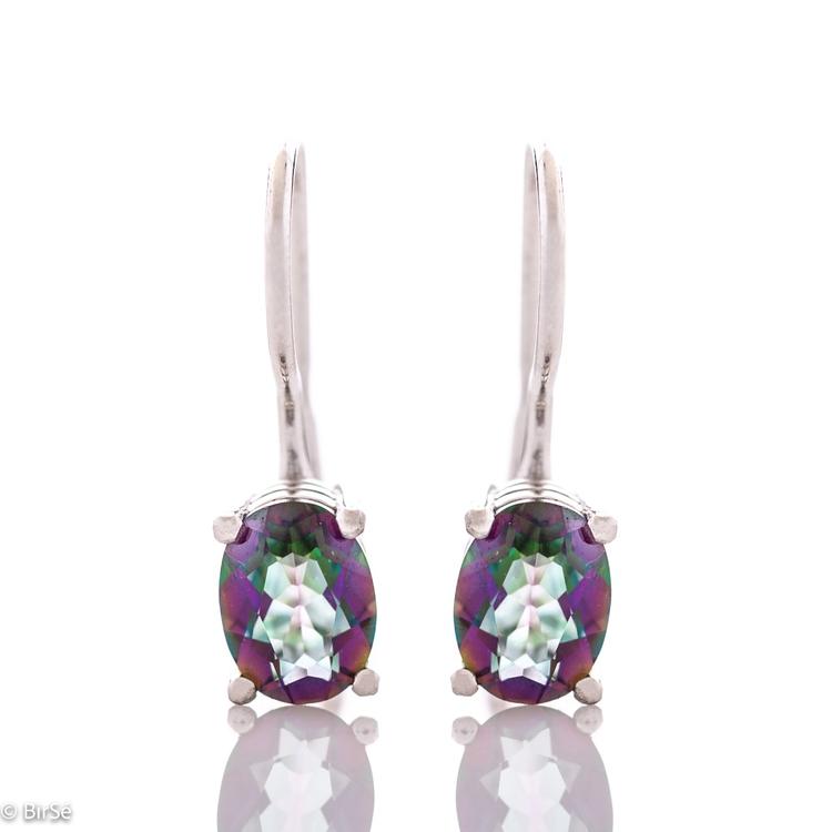 Silver earrings - Natural mystic topaz 3,32 ct