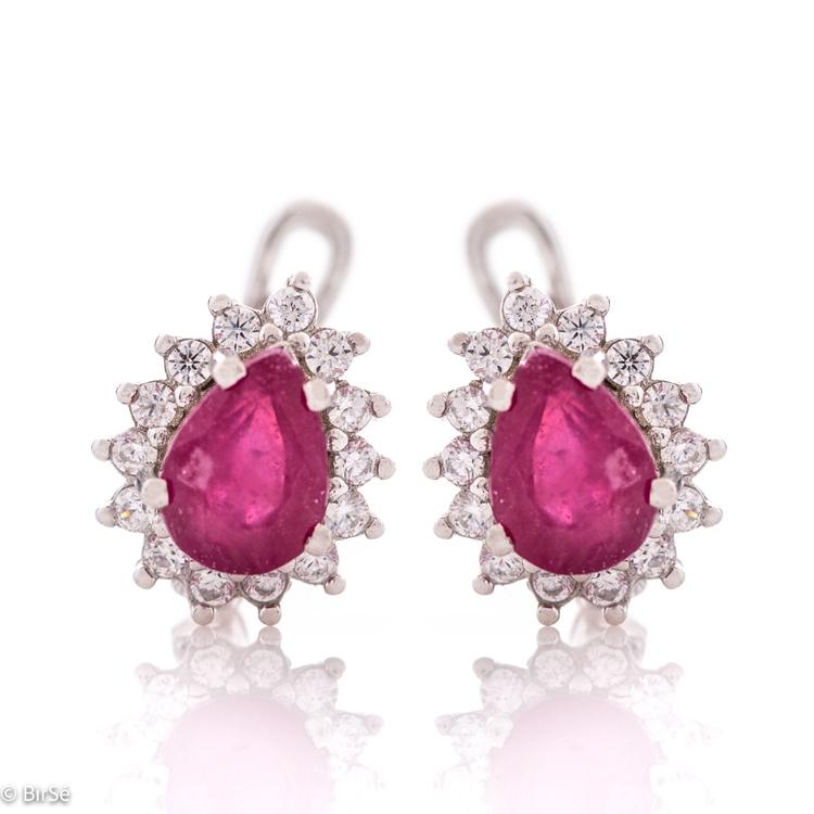 Silver earrings - Natural Ruby 2,00 ct.