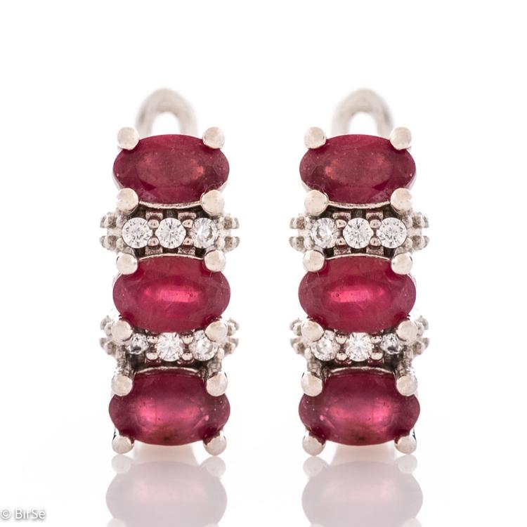 Silver Earrings - Natural Ruby 2,10 ct