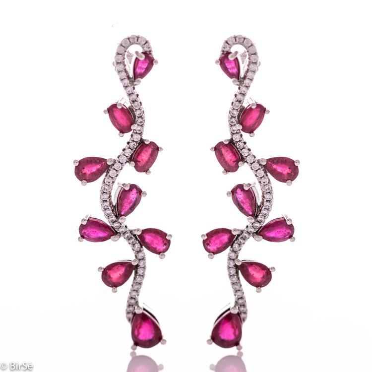 Silver earrings - Natural ruby 8,50 ct