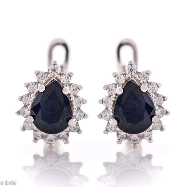 Silver earrings - Natural Sapphire 2,00 ct.