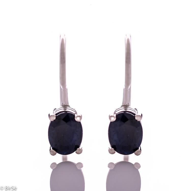 Silver earrings - Natural sapphire 3,10 ct