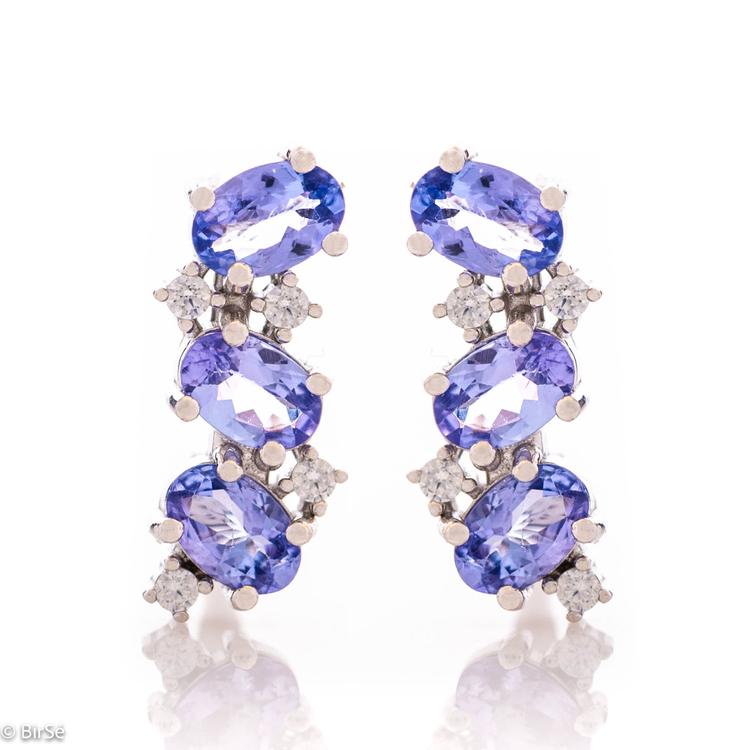 Silver earrings - Natural tanzanite 2,88 ct.