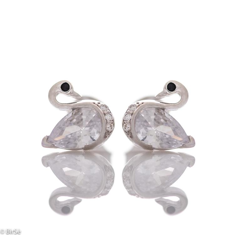 Silver earrings - Swans