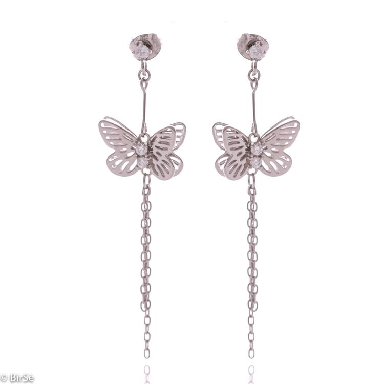 Silver earrings - Butterflies