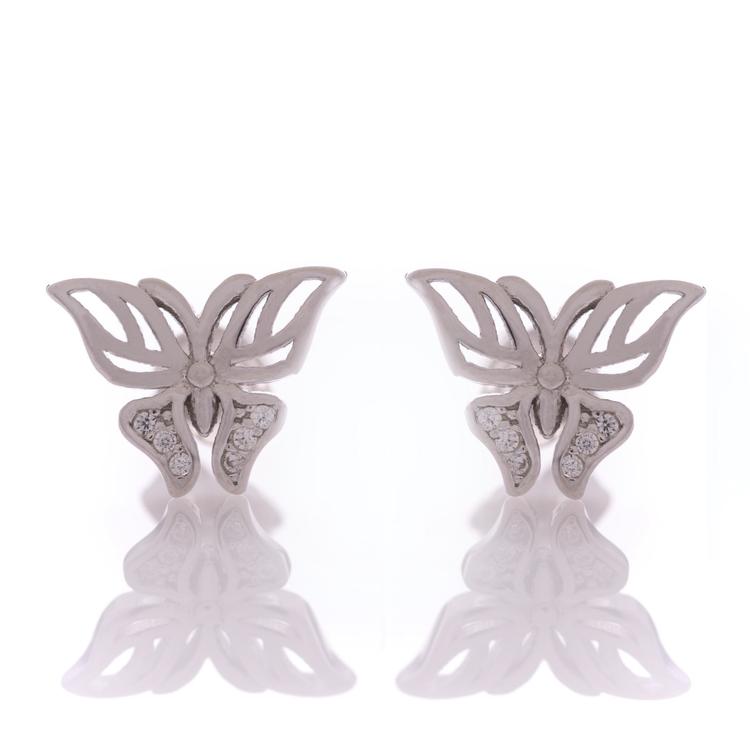 Silver earrings - Butterflies