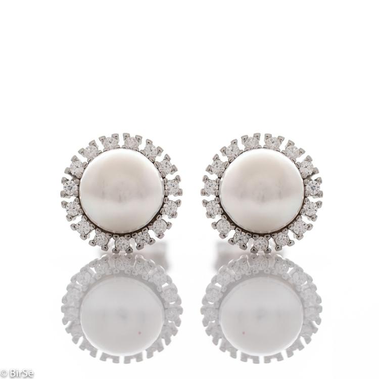 Silver earrings - Pearls