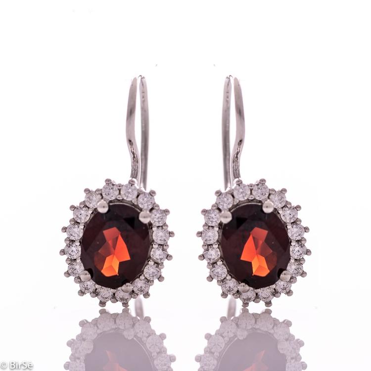 Silver earrings - Natural garnet 4,20 ct