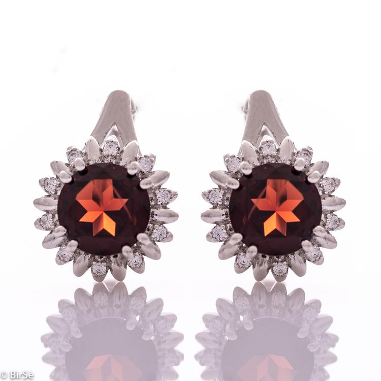 Silver earrings - Natural garnet 5,00 ct