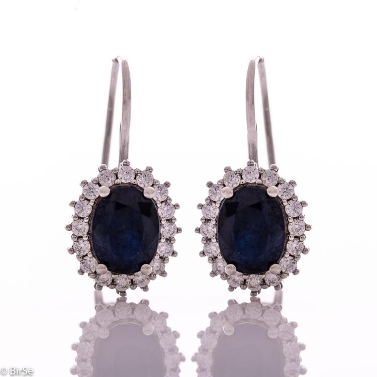 Silver earrings - Natural Sapphire 4,40 ct