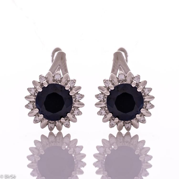 Silver earrings - Natural sapphire 4,50 ct