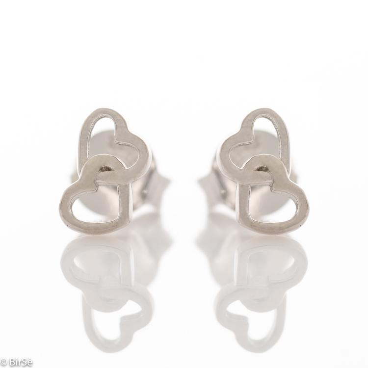 Silver earrings - Hearts