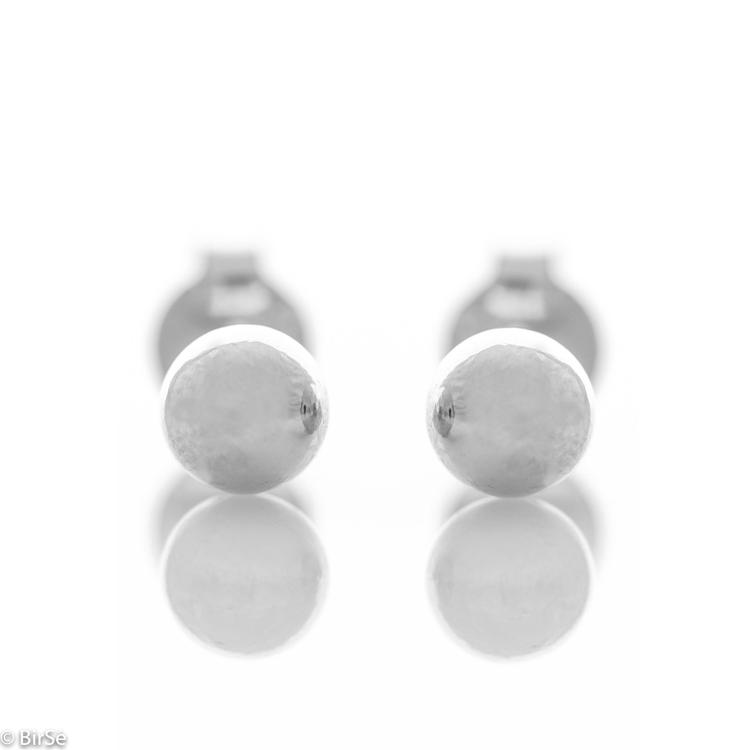 Silver Earrings - Medium Balls