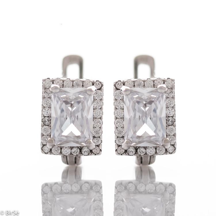 Silver earrings - Baguettes