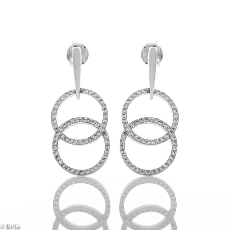 Silver Earrings - Hanging Circles