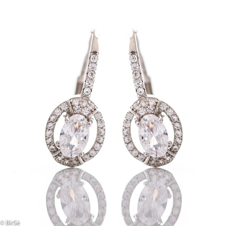 Silver earrings - Zircons