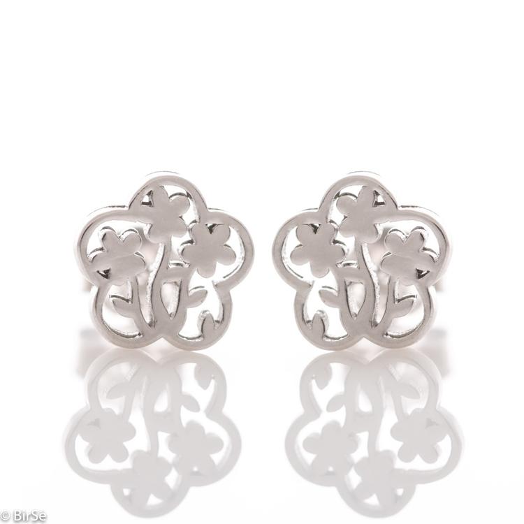 Silver earrings - Flowers