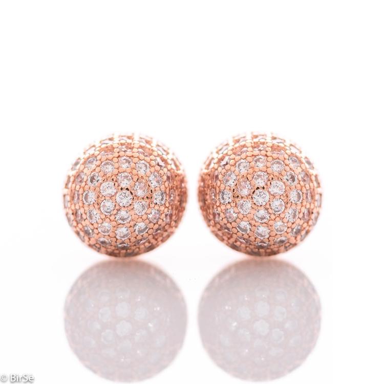 Earrings Balls - Pink silver 