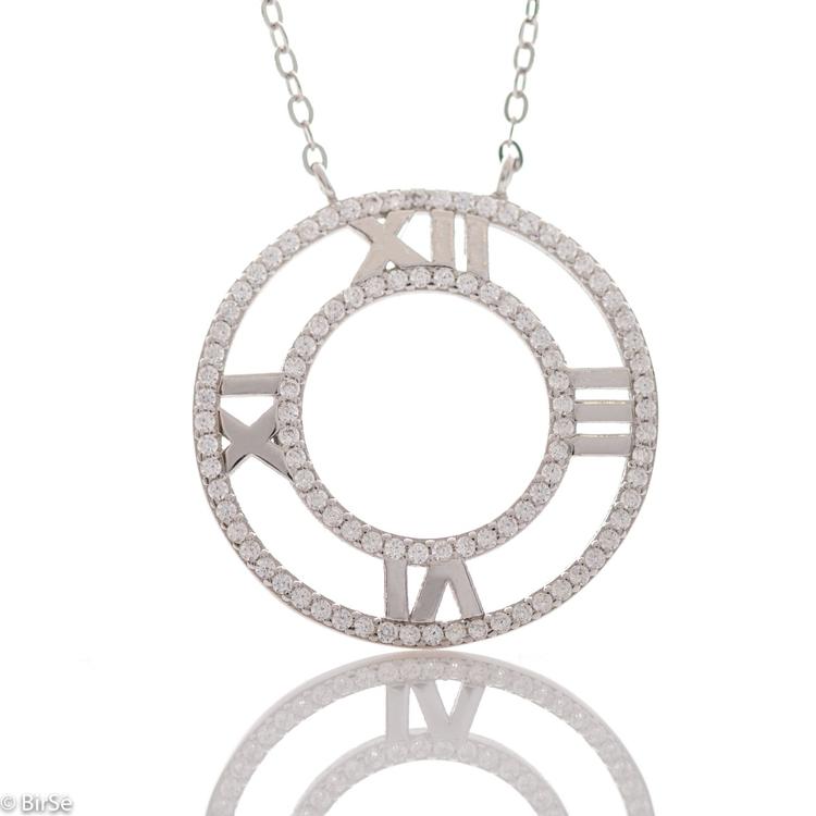 Silver necklace - Clock