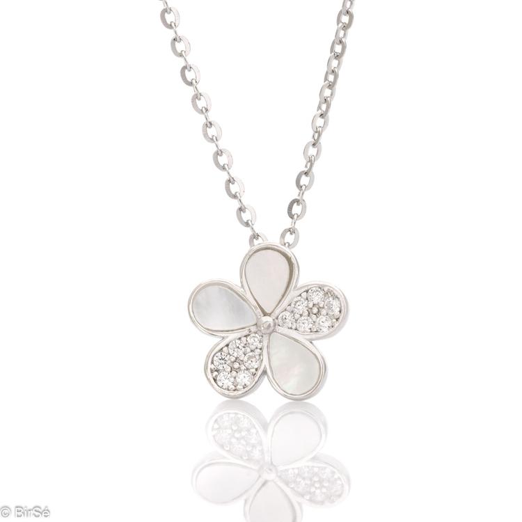 Silver necklace - Flower