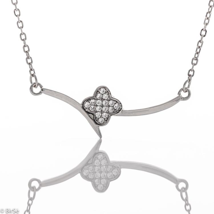 Silver necklace - Clover