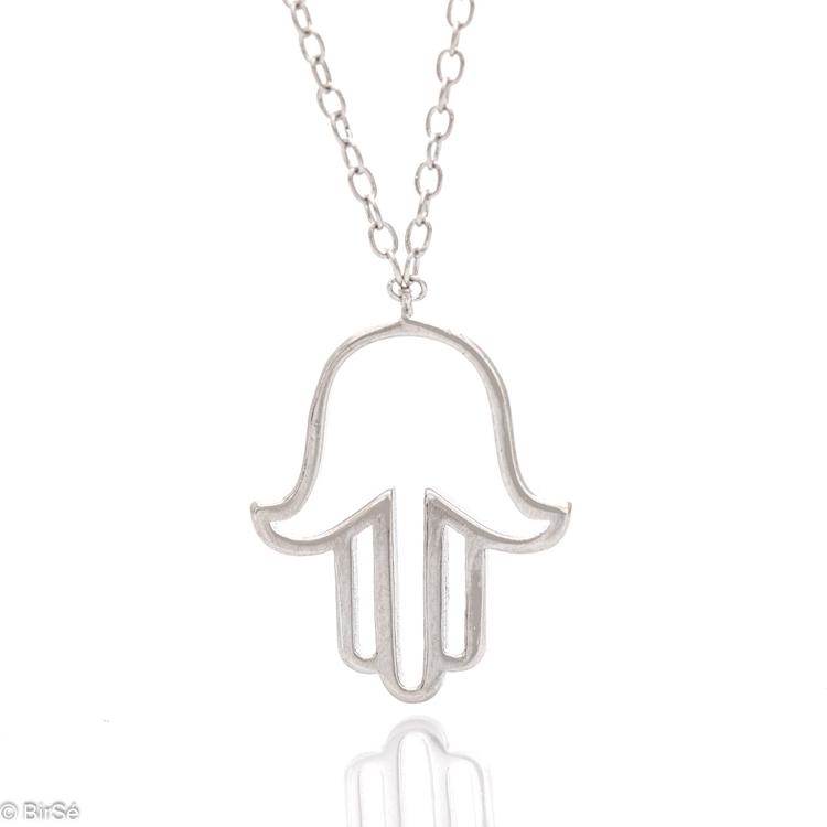 Silver Necklace - Hand of Fatima