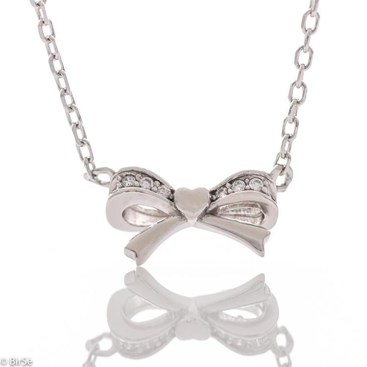 Silver necklace - Ribbon