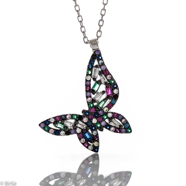 Silver necklace - Exquisite butterfly 