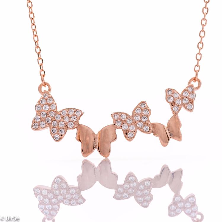 Silver necklace - Butterflies 