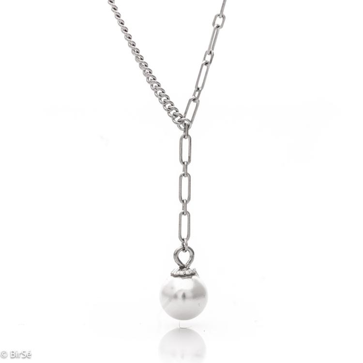 Silver necklace - Pearl