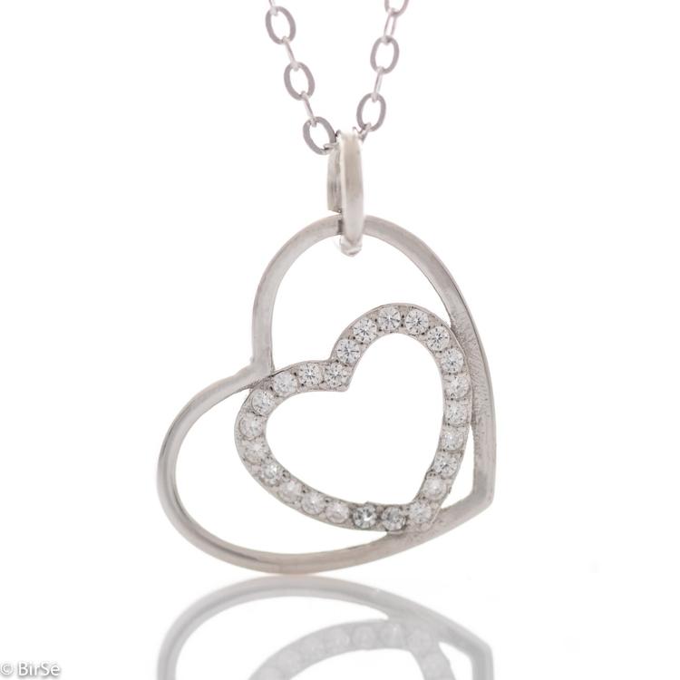 Silver Necklace - Hearts