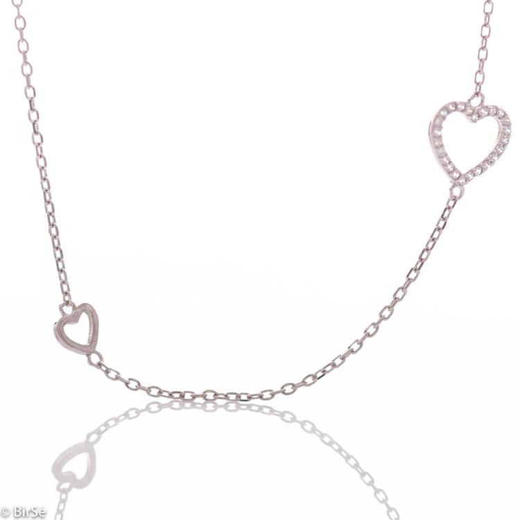 Silver Necklace - Hearts