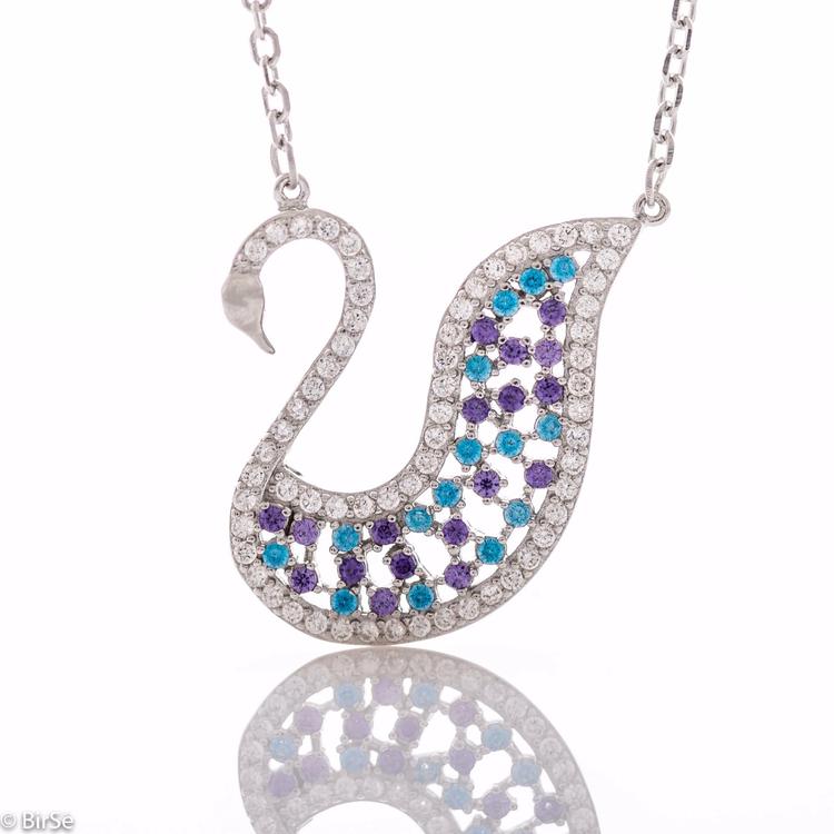 Silver necklace - Swan 