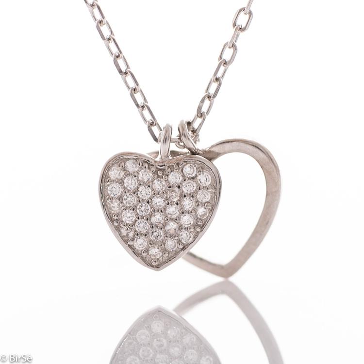 Silver necklace - Hearts 1