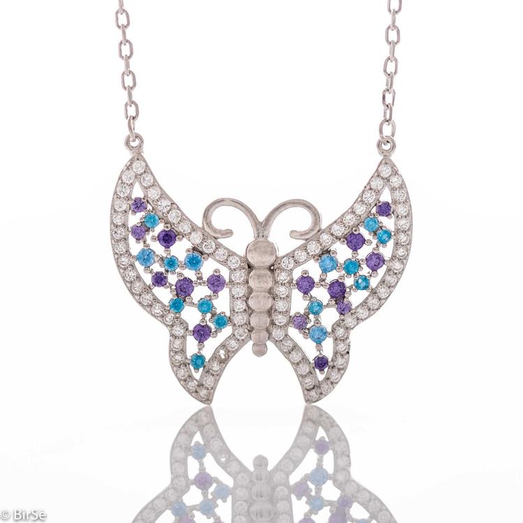 Silver necklace - Butterfly