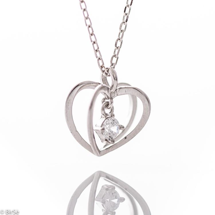 Silver Necklace - Heart