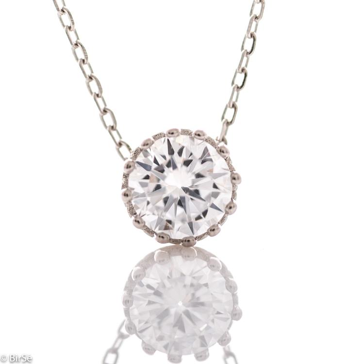 Silver necklace - Zircon